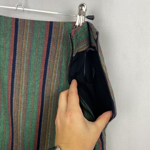 Apricot Multicoloured Striped Colourful Flax Mini Skirt - Size Small - Picture 7 of 12